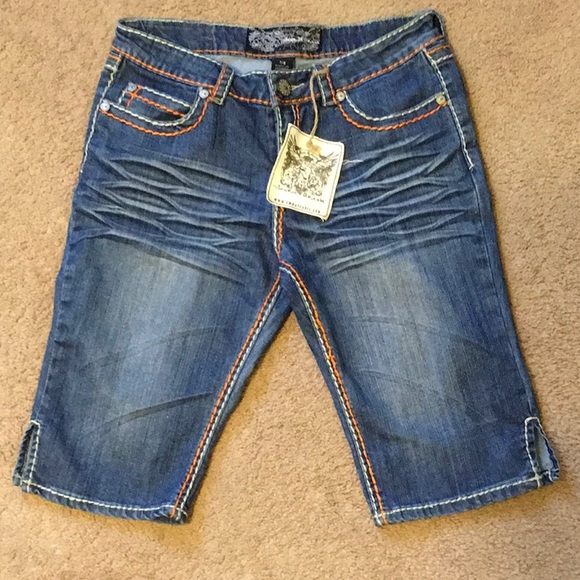 Sour N Cream Embellished 5Pocket BermudaShorts 7/8 NWT - Picture 1 of 12